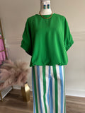 BLUE AND GREEN STRIPE PANTS