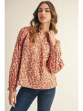PINK AND OLIVE FLORAL TOP