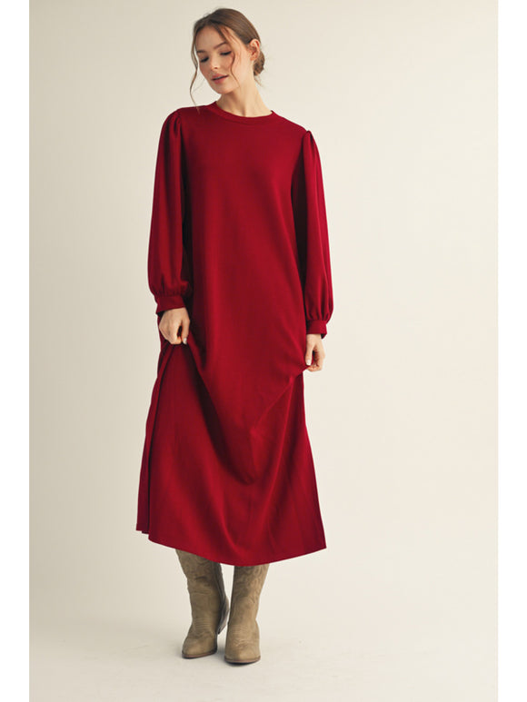 BURGUNDY MIDI DRESS