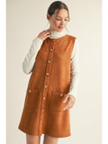 COGNAC SUEDE DRESS