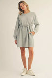GREY CINCHED WAIST DRESS