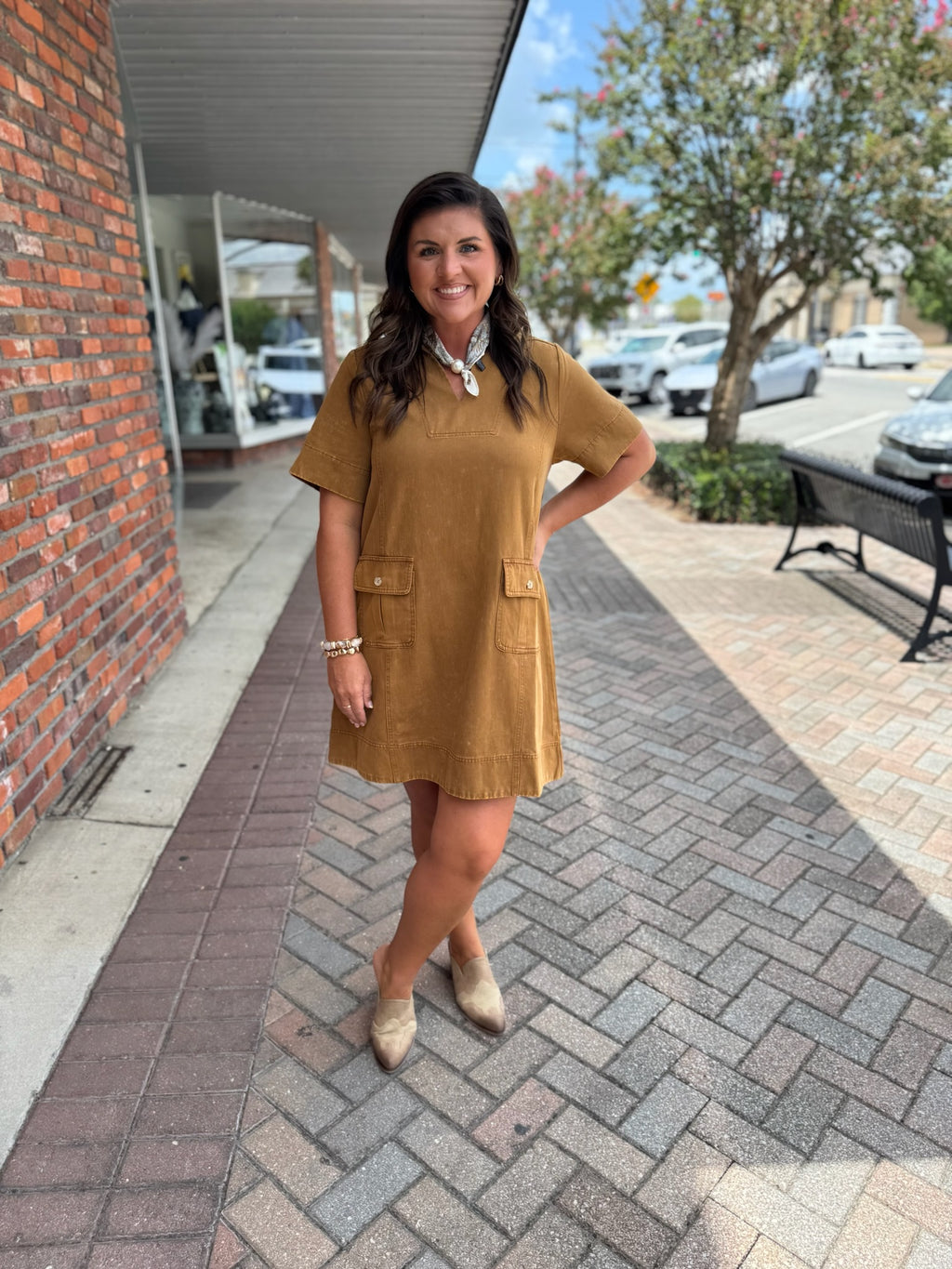 CLAY SHIFT DRESS
