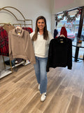 TAN HALF ZIP SCUBA PULL OVER