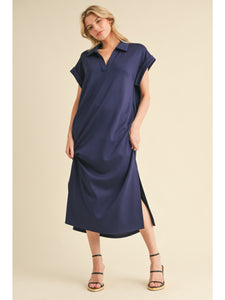 NAVY MIDI DRESS