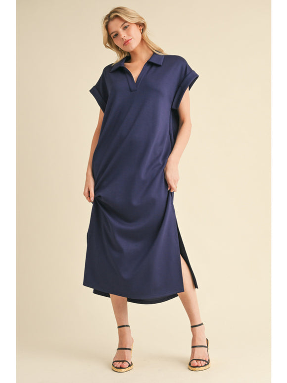NAVY MIDI DRESS