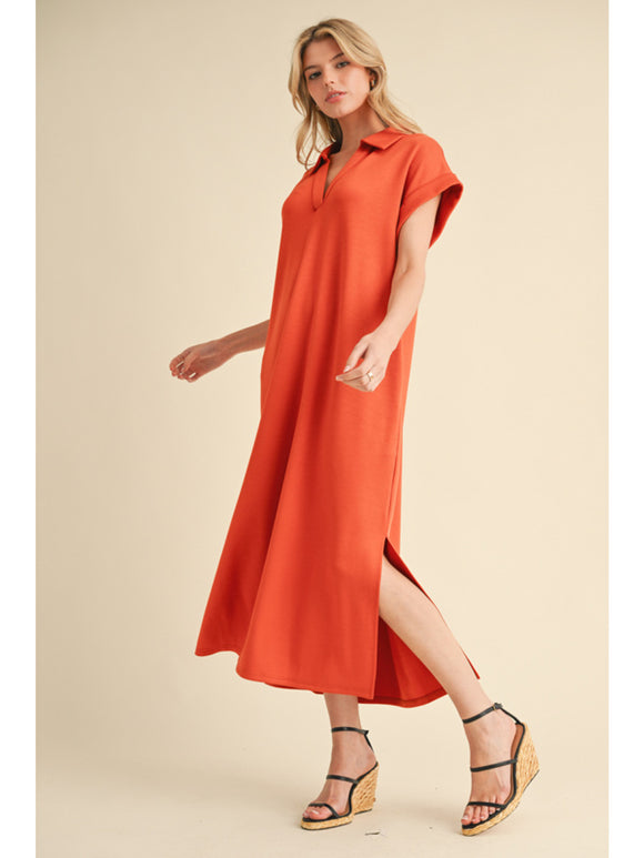 RUST MIDI DRESS