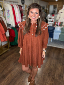 BROWN CORDUROY DRESSS