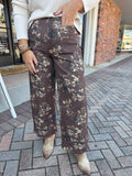 BROWN FLORAL PANTS