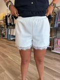 WHITE LACE SHORTS