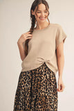 TAN TOP WITH SIDE KNOT