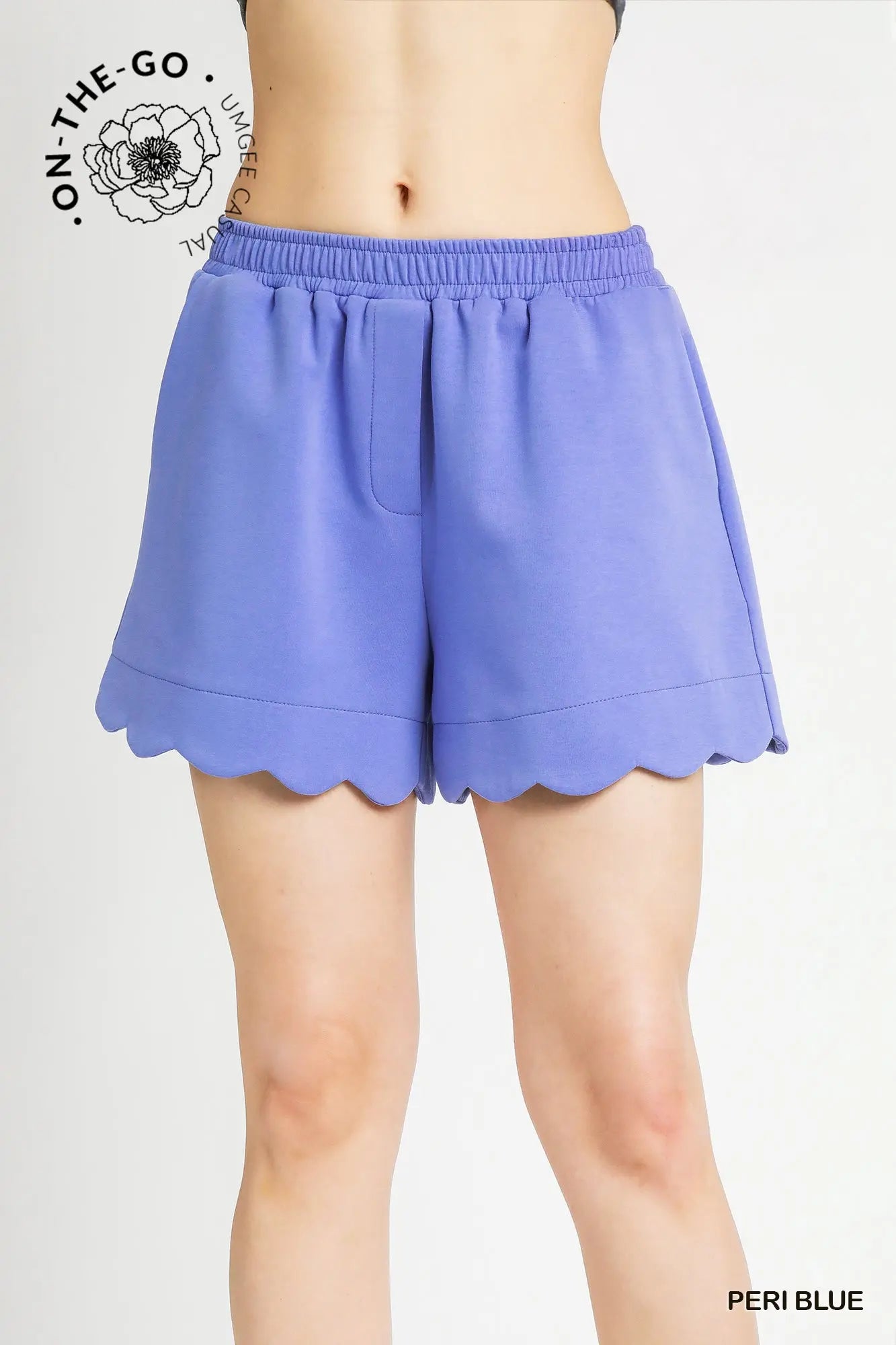 BLUE SCALLOPED SHORTS