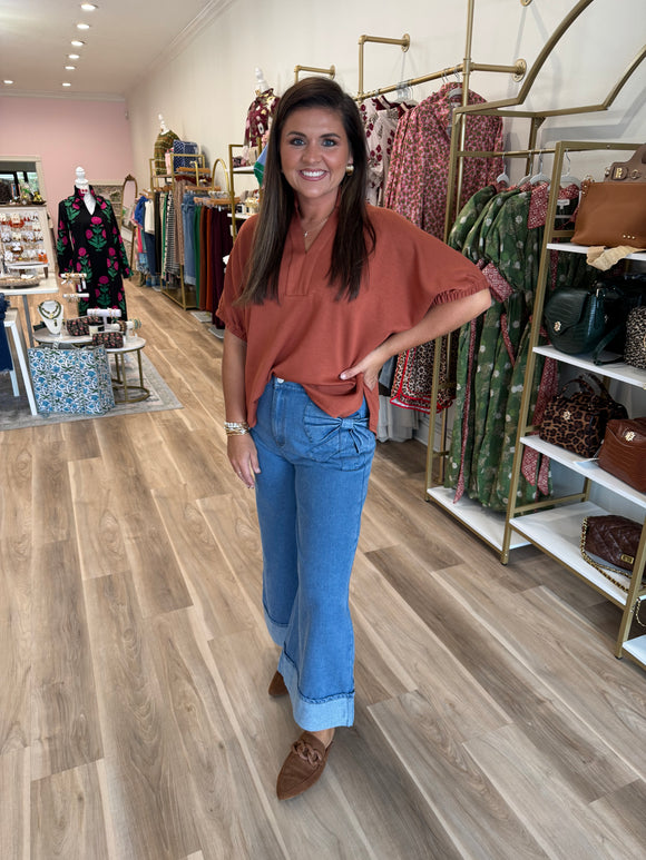 CLAY OVERSIZED TOP