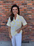 YELLOW GINGHAM RUFFLE TOP