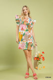 CREAM SPRING MIX DRESS