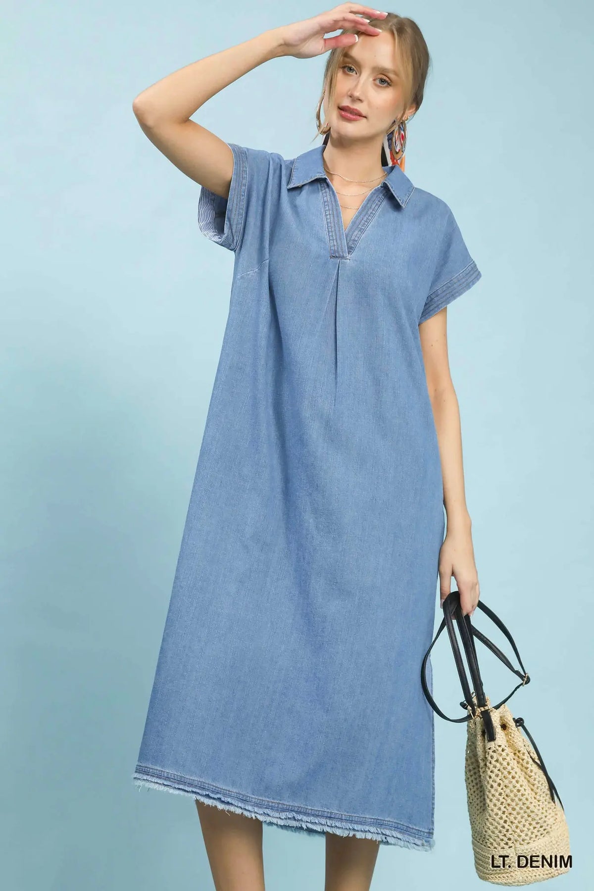 DENIM MIDI DRESS