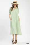 SAGE GINGHAM DRESS