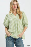SAGE GINGHAM TOP