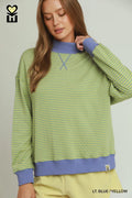 BLUE AND YELLOW REVERSIBLE MOCK NECK