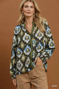 OLIVE AND TEAL MIX TOP