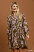 OLIVE AND PINK MIX DRESS