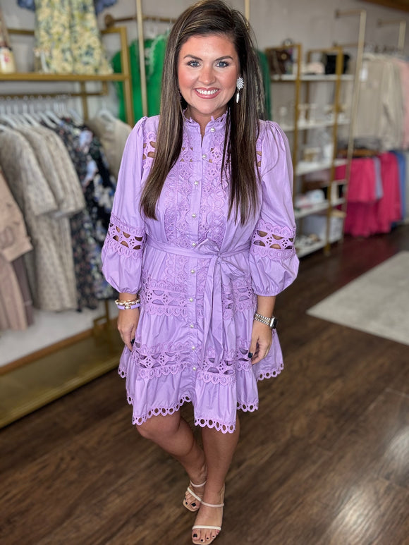 LAVENDER EYELET DRESS