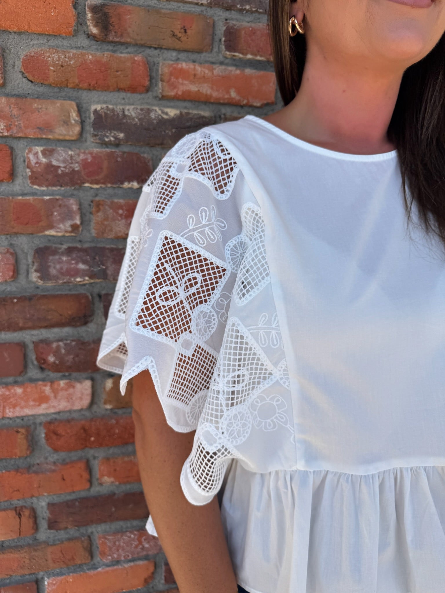 WHITE EYELET PEPLUM – Shop Cate's Boutique