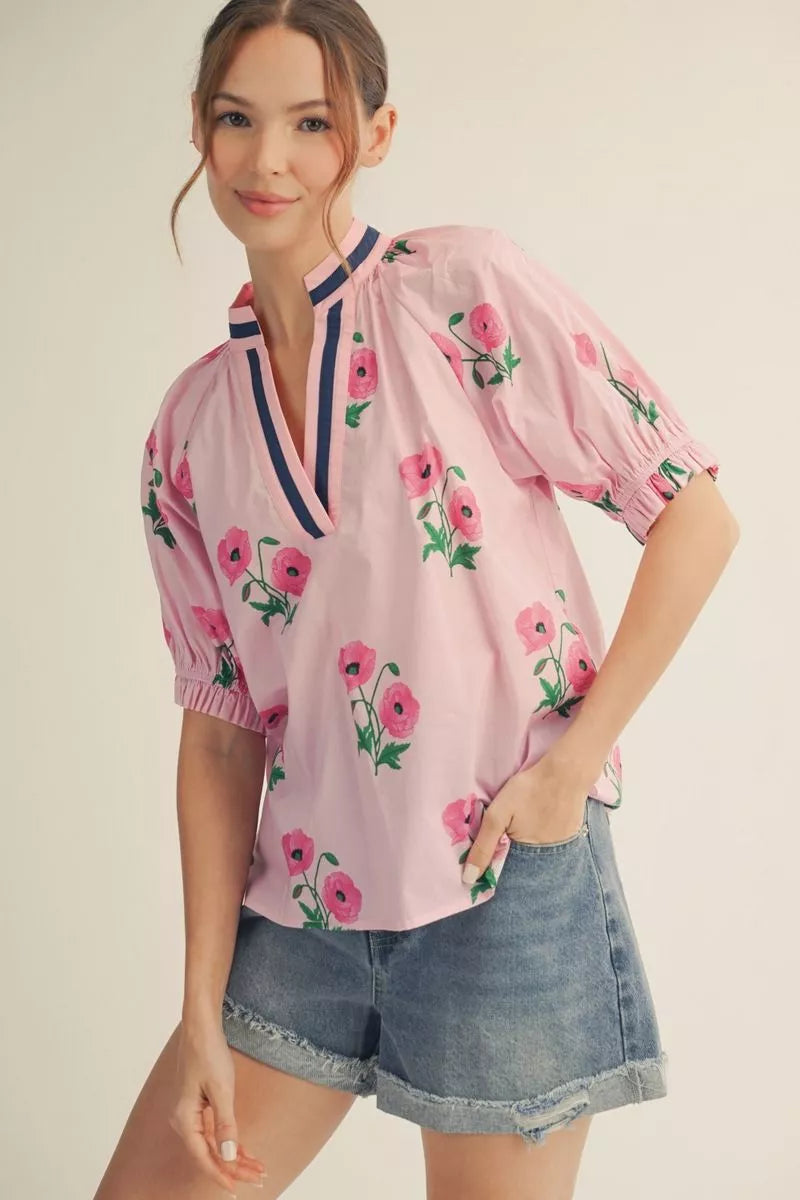 PINK FLORAL TOP