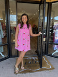PINK EMBROIDERED FLORAL DRESS