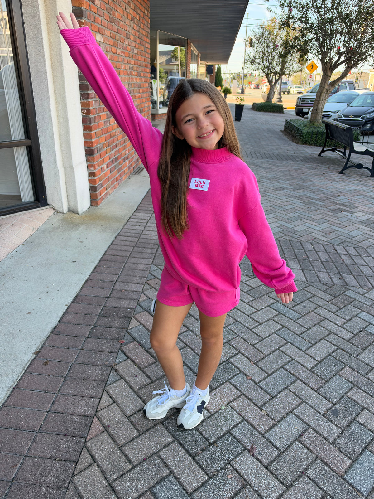 LULU MAC YOUTH HOT PINK MOCK NECK