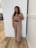 RUST AND CREAM KNIT TOP