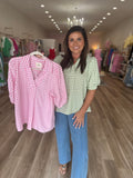 PINK GINGHAM TOP