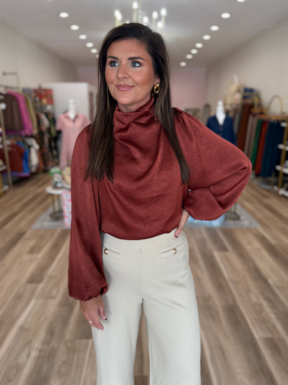 RUST HIGH NECK TOP