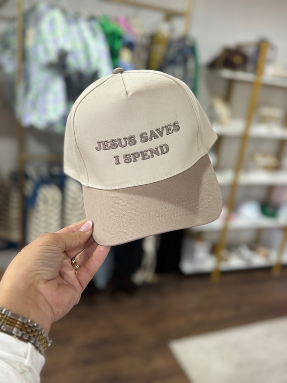 JESUS SAVES I SPEND HAT