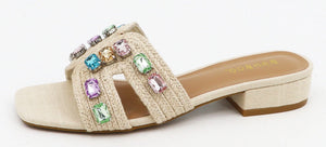 MULTI COLOR STONE SANDALS