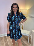 NAVY AND BLUE FLORAL DRESS