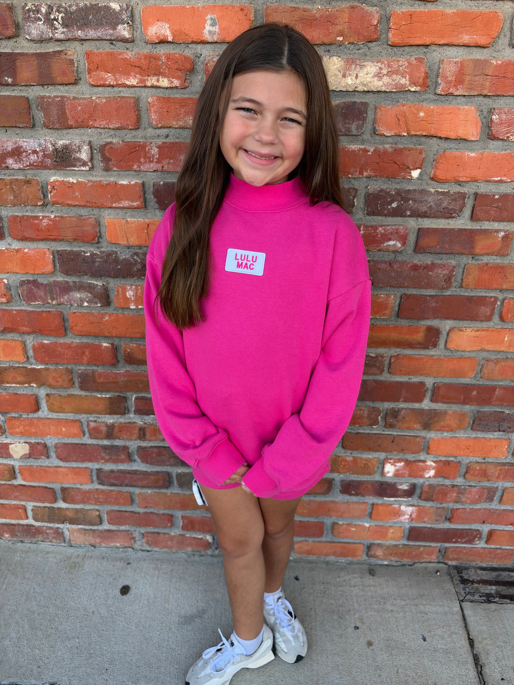 LULU MAC YOUTH HOT PINK MOCK NECK