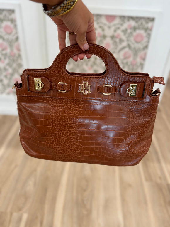 CAROLINE HILL SAVANNAH HANDBAG BROWN