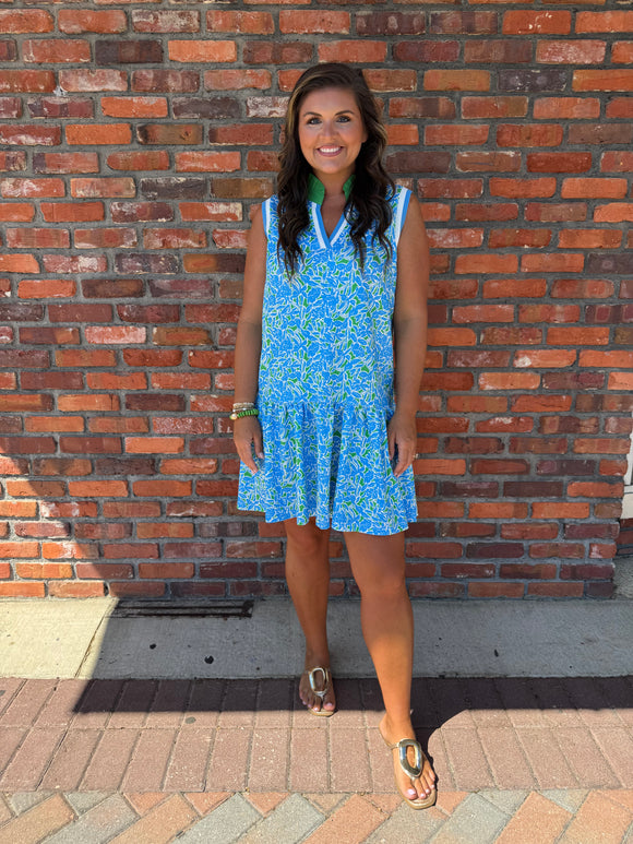 BLUE AND GREEN ON THE GO DRESS