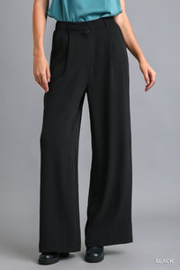 BLACK PLEATED DRESS PANTS