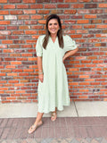 SAGE GINGHAM DRESS
