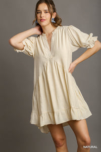 IVORY V-NECK DRESS