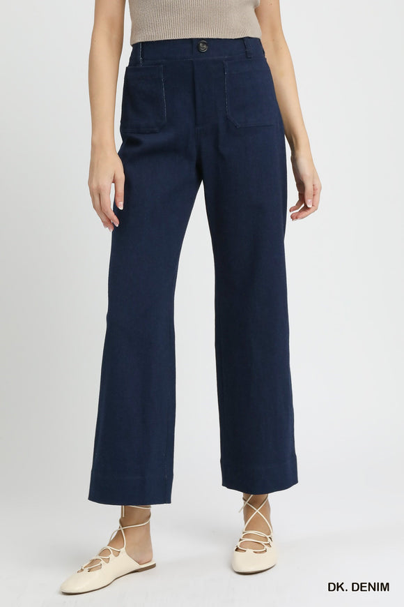 DARK DENIM ANKLE PANTS
