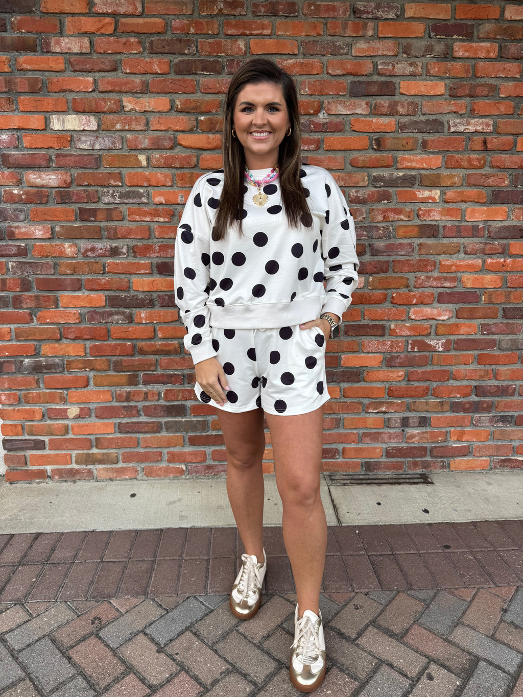 BLACK AND WHITE POLKA DOT SET