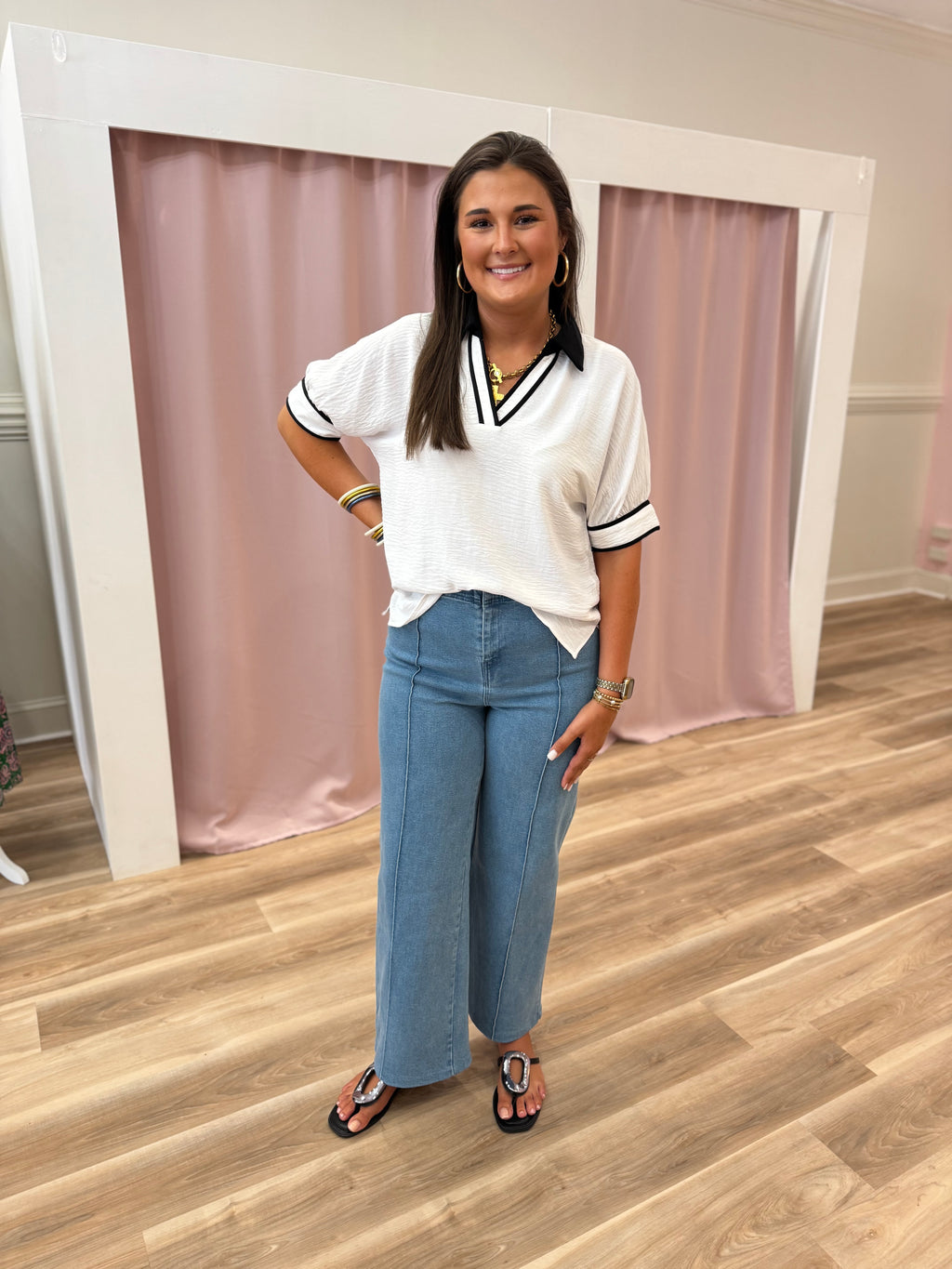 HIGH RISE DENIM PANTS