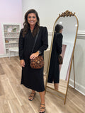 BLACK LONG SLEEVE MIDI