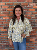 OLIVE LACE TRIM TOP
