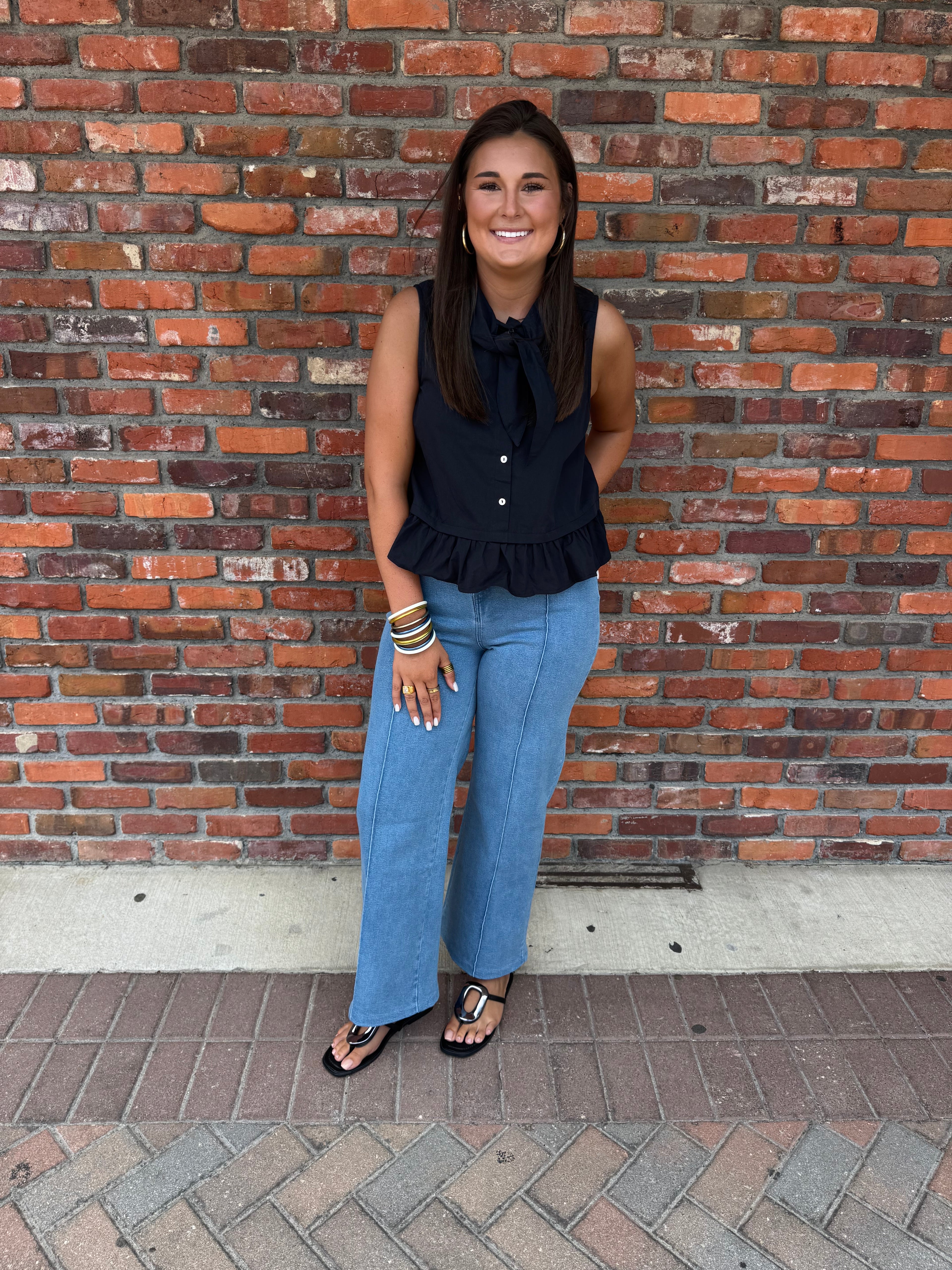 HIGH RISE DENIM PANTS