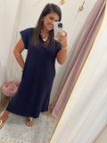 NAVY MIDI DRESS