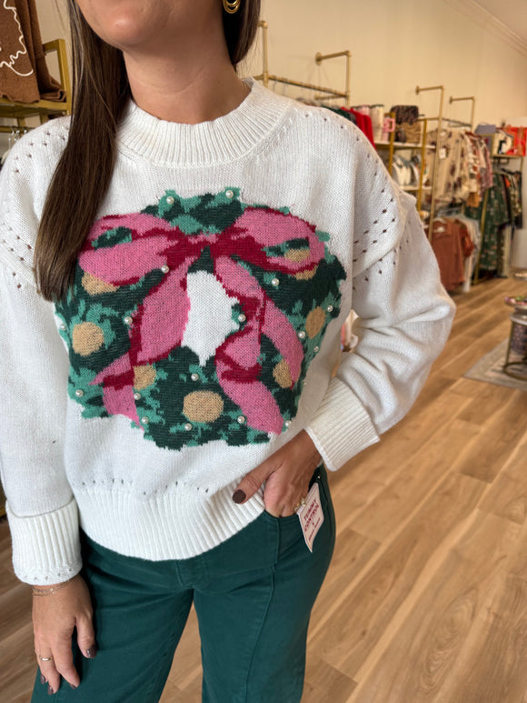 PEARL WREATH SWEATER
