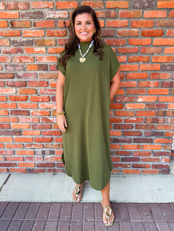 OLIVE MOCK NECK MIDI